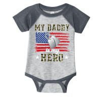 My Daddy Is My Hero Military Dad American Flag Army Proud Ar Infant Baby Jersey Bodysuit