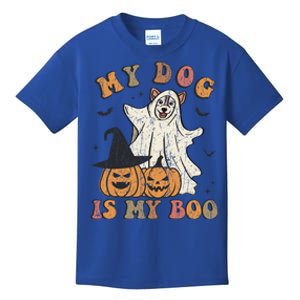 My Dog Is My Boo Ghost Spooky Halloween Dog Lover Groovy Cool Gift Kids T-Shirt