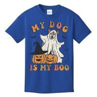 My Dog Is My Boo Ghost Spooky Halloween Dog Lover Groovy Cool Gift Kids T-Shirt