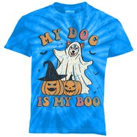 My Dog Is My Boo Ghost Spooky Halloween Dog Lover Groovy Cool Gift Kids Tie-Dye T-Shirt