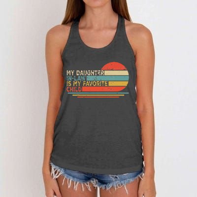 My Daughter In Law Is My Favorite Child Retro Vintage Women's Knotted Racerback Tank