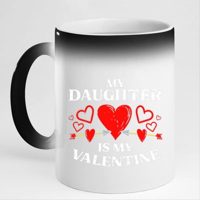 My Daughter Is My Valentine 11oz Black Color Changing Mug