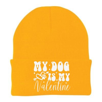 My Dog Is My Valentine Dog Valentines Day Knit Cap Winter Beanie