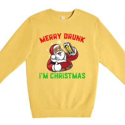 Merry Drunk IM Christmas Santa Ing Beer Gift Premium Crewneck Sweatshirt