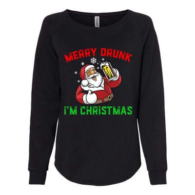 Merry Drunk IM Christmas Santa Ing Beer Gift Womens California Wash Sweatshirt