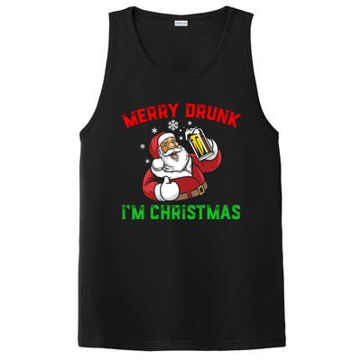 Merry Drunk IM Christmas Santa Ing Beer Gift PosiCharge Competitor Tank