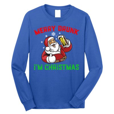 Merry Drunk IM Christmas Santa Ing Beer Gift Long Sleeve Shirt