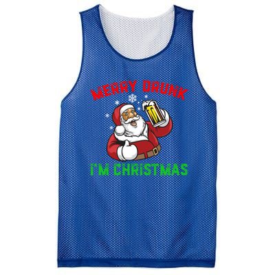 Merry Drunk IM Christmas Santa Ing Beer Gift Mesh Reversible Basketball Jersey Tank