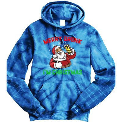 Merry Drunk IM Christmas Santa Ing Beer Gift Tie Dye Hoodie