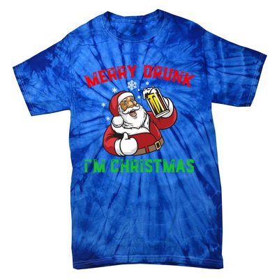 Merry Drunk IM Christmas Santa Ing Beer Gift Tie-Dye T-Shirt