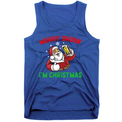 Merry Drunk IM Christmas Santa Ing Beer Gift Tank Top