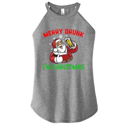 Merry Drunk IM Christmas Santa Ing Beer Gift Women’s Perfect Tri Rocker Tank