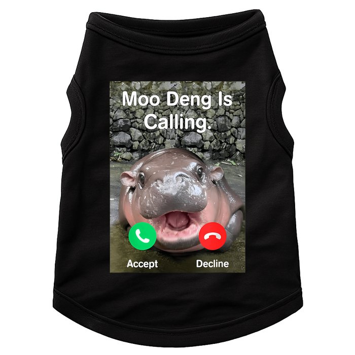 Moo Deng Is Calling Meme Funny Vintage Little Hippo Doggie Tank