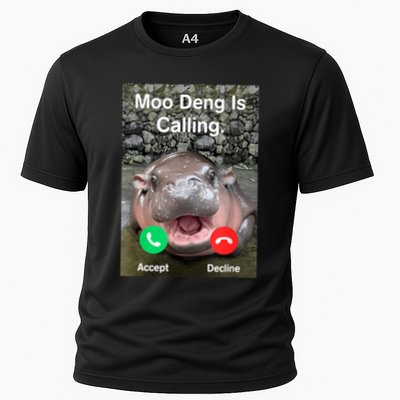 Moo Deng Is Calling Meme Funny Vintage Little Hippo Performance Shirt