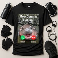 Moo Deng Is Calling Meme Funny Vintage Little Hippo Performance Shirt