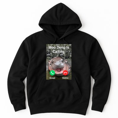 Moo Deng Is Calling Meme Funny Vintage Little Hippo Hoodie