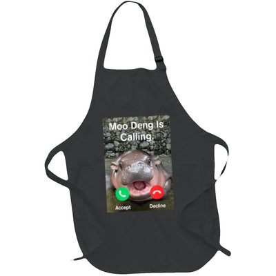 Moo Deng Is Calling Meme Funny Vintage Little Hippo Apron