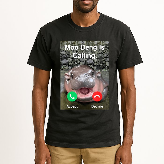Moo Deng Is Calling Meme Funny Vintage Little Hippo Tall T-Shirt