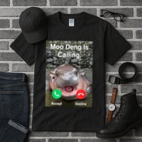 Moo Deng Is Calling Meme Funny Vintage Little Hippo Tall T-Shirt
