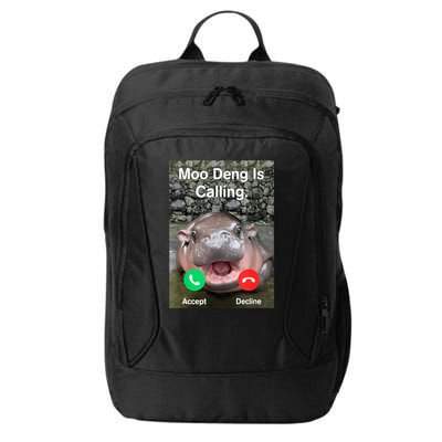 Moo Deng Is Calling Meme Funny Vintage Little Hippo City Backpack
