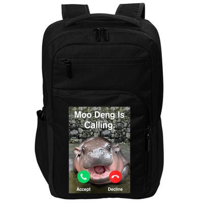 Moo Deng Is Calling Meme Funny Vintage Little Hippo Impact Tech Backpack