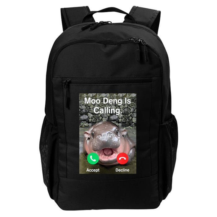 Moo Deng Is Calling Meme Funny Vintage Little Hippo Backpack
