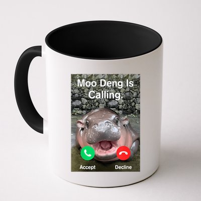 Moo Deng Is Calling Meme Funny Vintage Little Hippo Mug
