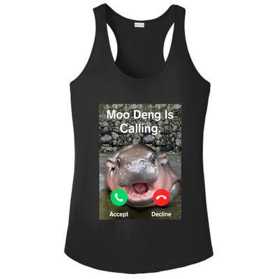 Moo Deng Is Calling Meme Funny Vintage Little Hippo Ladies PosiCharge Competitor Racerback Tank