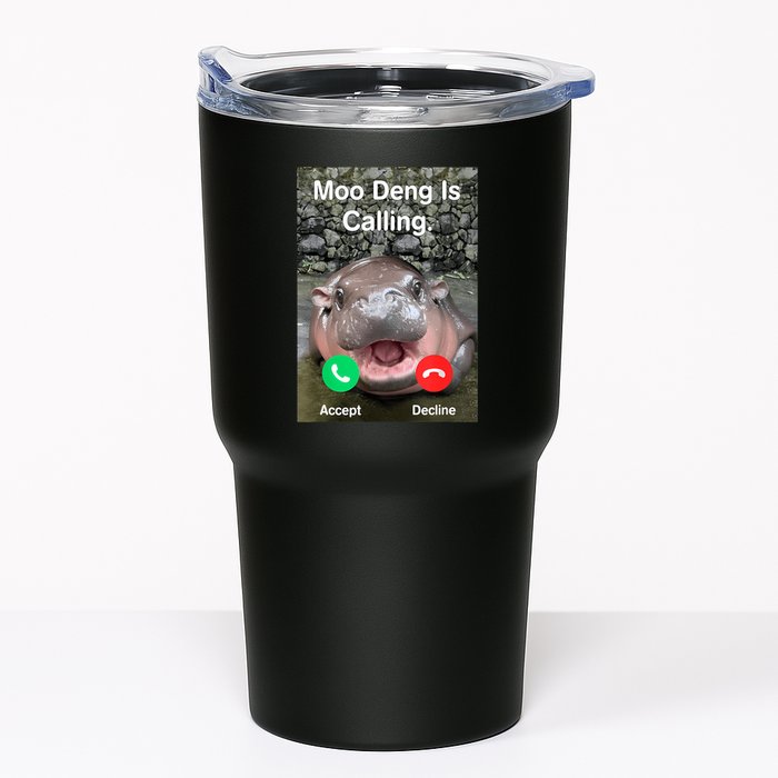 Moo Deng Is Calling Meme Funny Vintage Little Hippo Tumbler