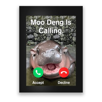 Moo Deng Is Calling Meme Funny Vintage Little Hippo Poster