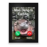 Moo Deng Is Calling Meme Funny Vintage Little Hippo Poster