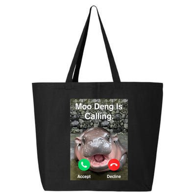 Moo Deng Is Calling Meme Funny Vintage Little Hippo 25L Jumbo Tote