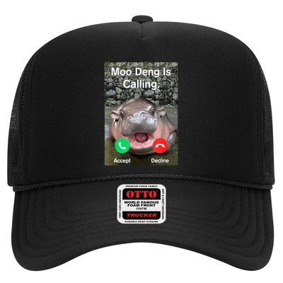 Moo Deng Is Calling Meme Funny Vintage Little Hippo Trucker Hat
