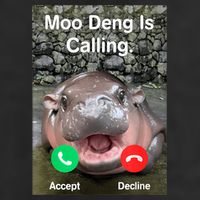 Moo Deng Is Calling Meme Funny Vintage Little Hippo Trucker Hat