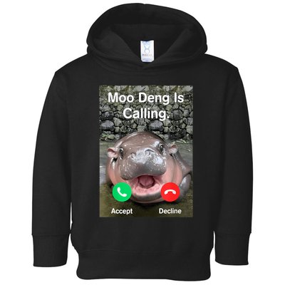 Moo Deng Is Calling Meme Funny Vintage Little Hippo Toddler Hoodie
