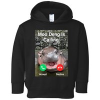 Moo Deng Is Calling Meme Funny Vintage Little Hippo Toddler Hoodie