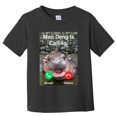 Moo Deng Is Calling Meme Funny Vintage Little Hippo Toddler T-Shirt