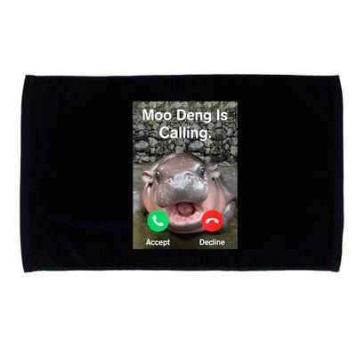 Moo Deng Is Calling Meme Funny Vintage Little Hippo Microfiber Hand Towel