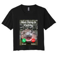 Moo Deng Is Calling Meme Funny Vintage Little Hippo Crop Top