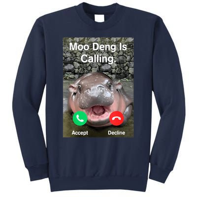 Moo Deng Is Calling Meme Funny Vintage Little Hippo Sweatshirt