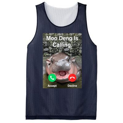 Moo Deng Is Calling Meme Funny Vintage Little Hippo Mesh Reversible Basketball Jersey Tank