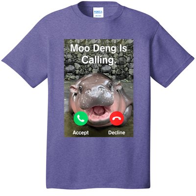 Moo Deng Is Calling Meme Funny Vintage Little Hippo T-Shirt