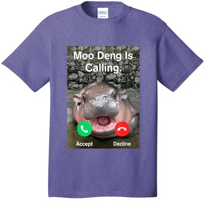 Moo Deng Is Calling Meme Funny Vintage Little Hippo T-Shirt