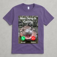 Moo Deng Is Calling Meme Funny Vintage Little Hippo T-Shirt