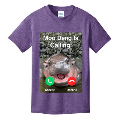 Moo Deng Is Calling Meme Funny Vintage Little Hippo Kids T-Shirt