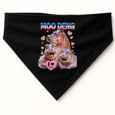 Moo Deng I Love You Hippo USA-Made Doggie Bandana