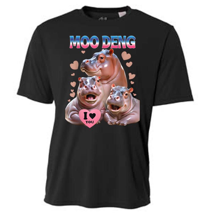 Moo Deng I Love You Hippo Cooling Performance Crew T-Shirt