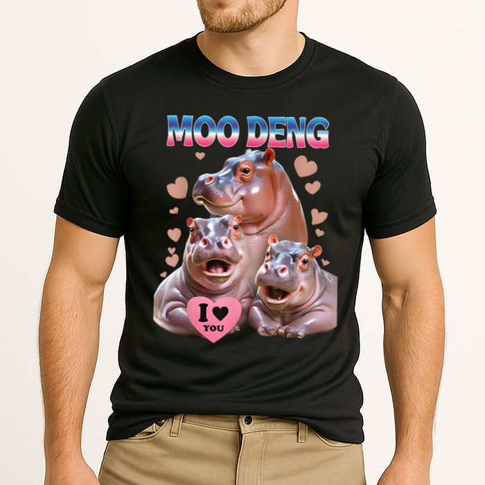 Moo Deng I Love You Hippo Performance Shirt