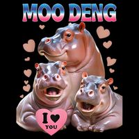 Moo Deng I Love You Hippo Performance Shirt