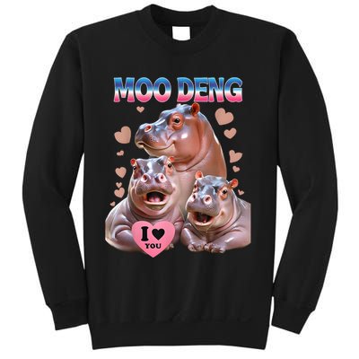 Moo Deng I Love You Hippo Sweatshirt